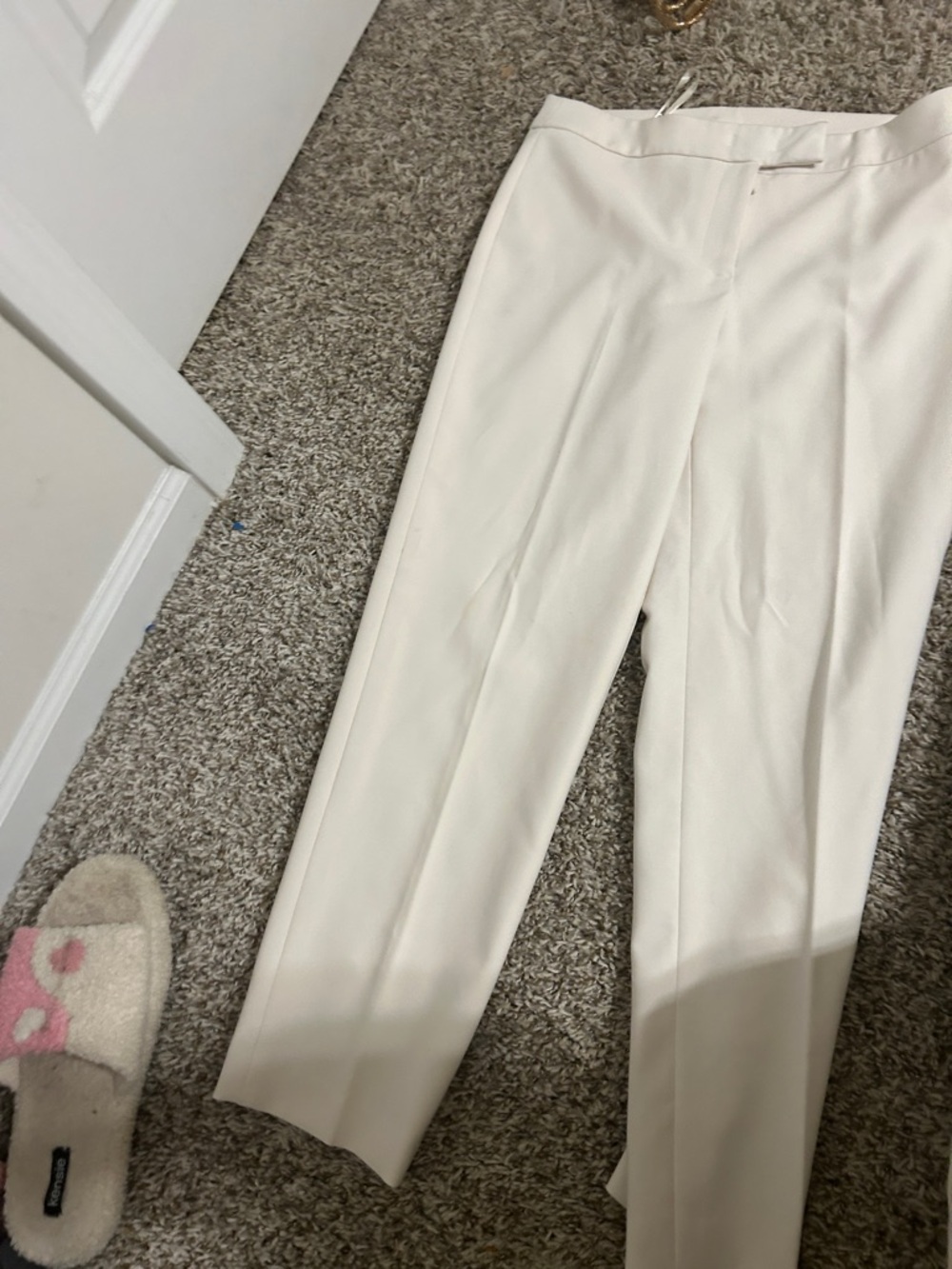 ANNE KLEIN Cream Tailored Dress Pants